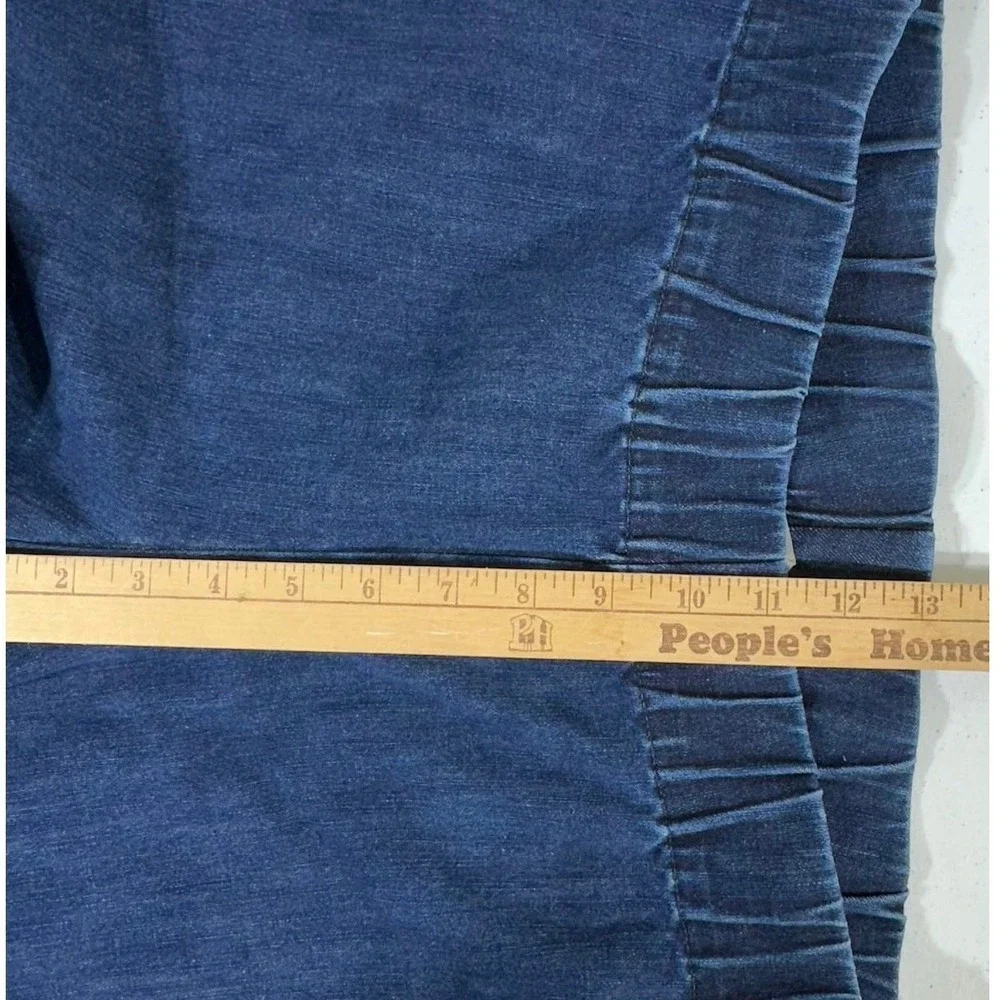 Soft Surroundings Pull On Jeans XL Dark Wash Blue Elastic Waist Denim‎ Pants